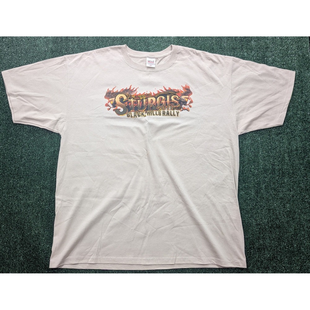 Anvil Mens 2011 Sturgis Black Hills Rally 71st Annual Graphic T-Shirt Tan 2XL